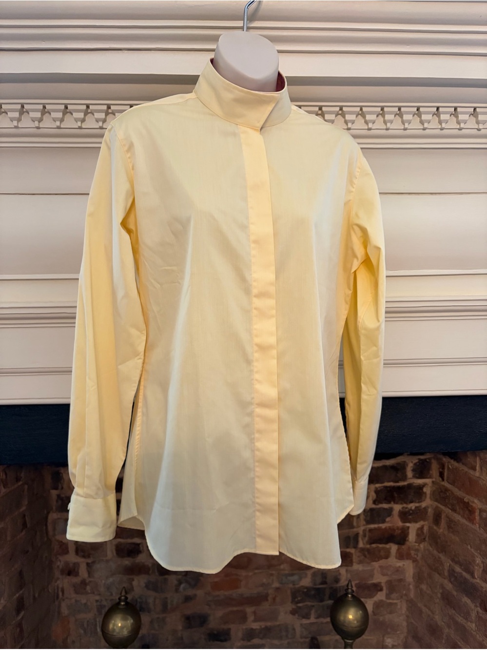 Essex Classics Coolmax Performance Yellow Equestrian Show Shirt  Sz 40 NWOT